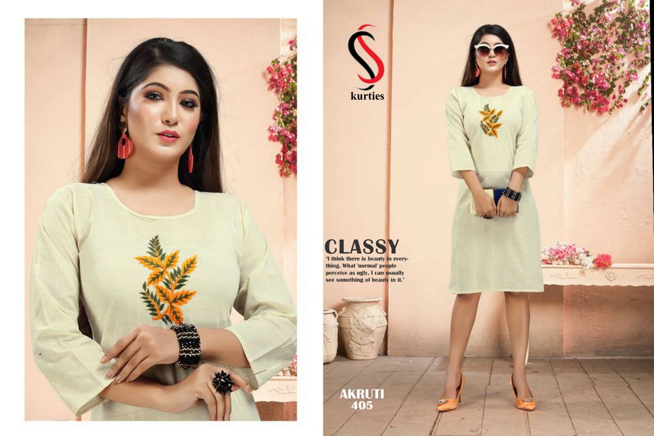 SS Akruti 4 Handloom Cotton Straight Cut Kurtis